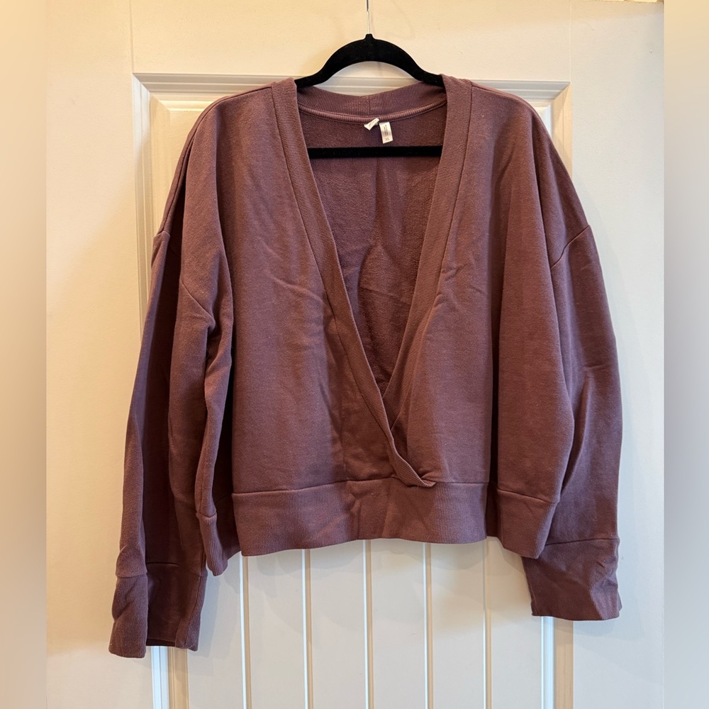 Zella V-Neck Sweater - Dusty Purple
